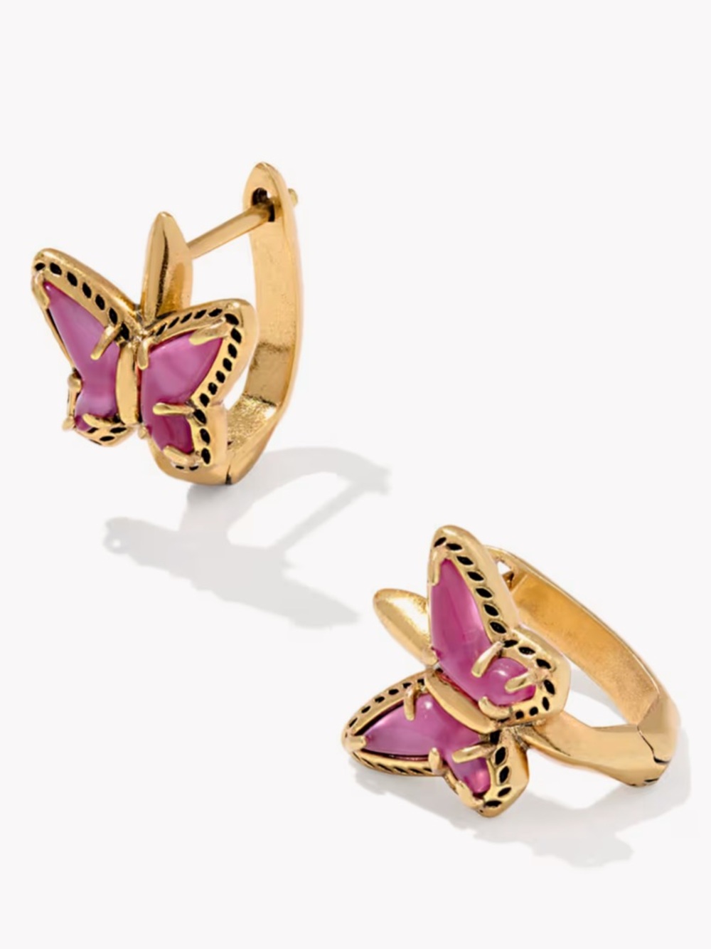 dolly parton x kendra scott enamel butterfly vintage gold pink mix earrings